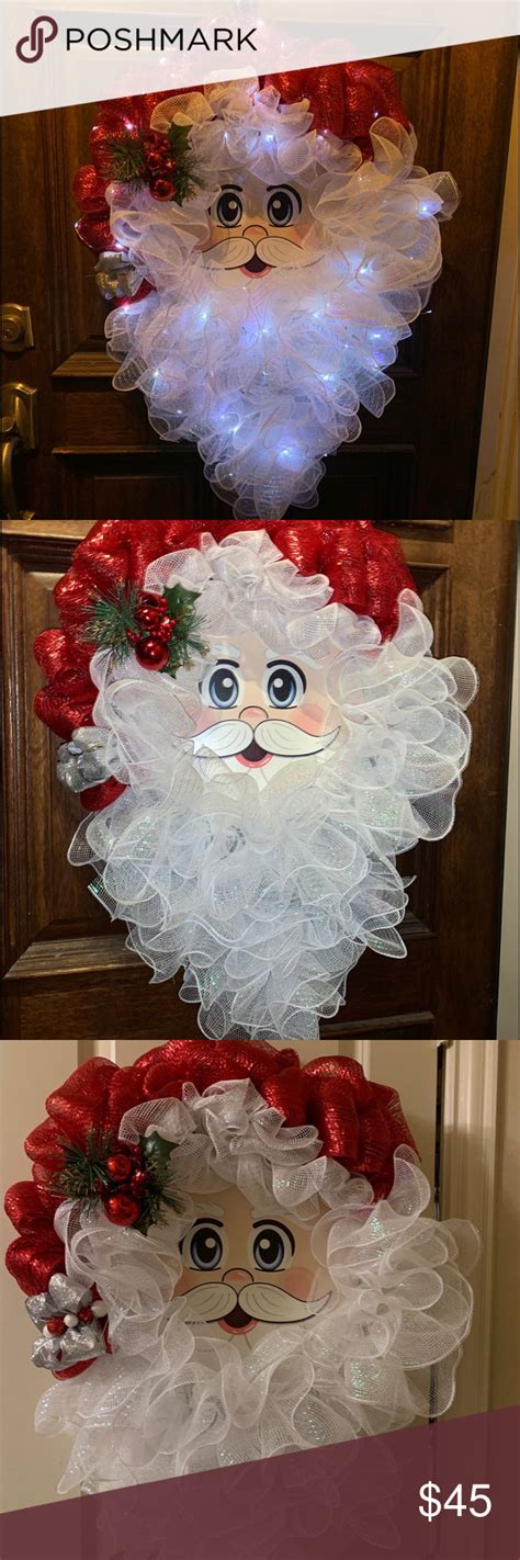 Maybe you would like to learn more about one of these? Lighted Santa Wreath Wreath measures 33in x 22in and 6in ...