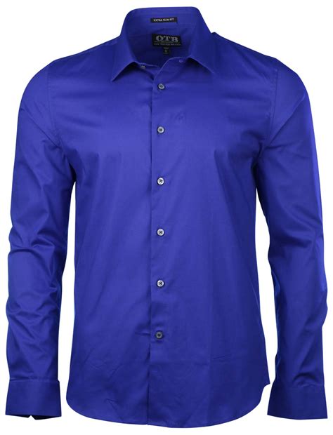 One Tough Brand Mens Extra Slim Fit Button Down Dress Shirt Ebay
