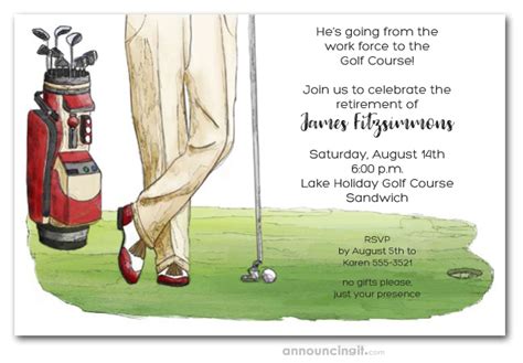Golf Themed Retirement Party Invitations