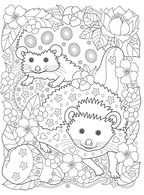 Hedgehogs In The Garden With Pears Coloring Pages For You