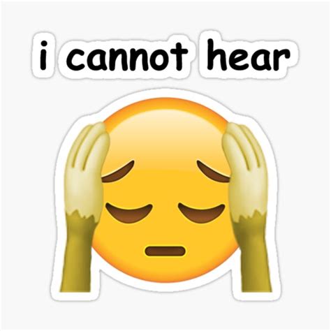 I Cannot Hear Cursed Emoji Sticker For Sale By Robihn Redbubble
