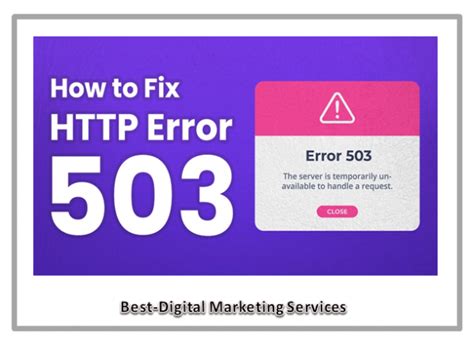 How To Fix 503 Error A Complete Guide Best Digital Marketing