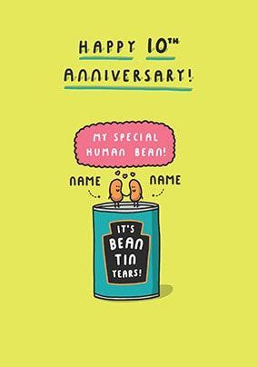 Enjoy our collection of anniversary sayings and quotes; Happy 10th Anniversary Personalised Card | Happy 10th ...