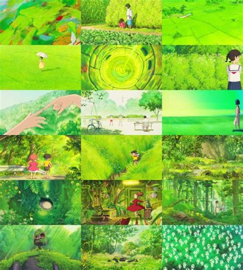 Green Colour Palette By Studio Ghiblis Colour Designer Michiyo