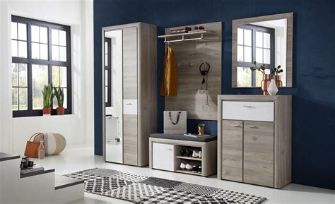 Wohnwand und flurmobel 3 schranke 3 kommoden 1 bank garderobe. Garderobe 5-TLG Garderobenschrank Paneel Spiegel ...