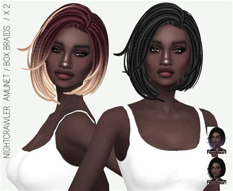 Sims 4 Hairs Miss Paraply Nightcrawler`s Amunet In Bob Braid Hair
