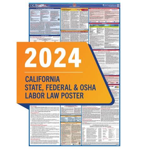 2024 California Labor Law Poster State Federal Osha In One Single