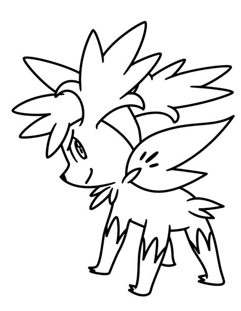Pokemon Shaymin Sky Form Coloring Pages