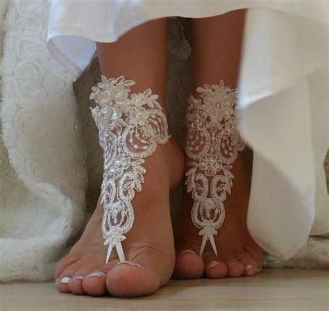 free ship ivory bridal bangle sandals beach wedding barefoot sandals wedding bangles anklets