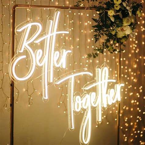 Wedding Neon Sign Better Together Neon Sign Wedding Lights Etsy