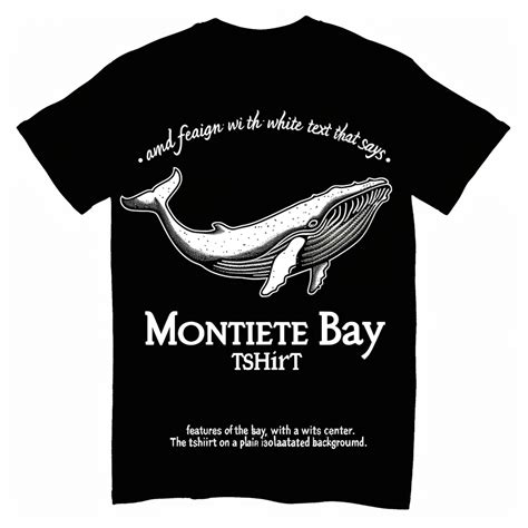 Monterey Bay California Whale Outline Black TShirt Stylish design