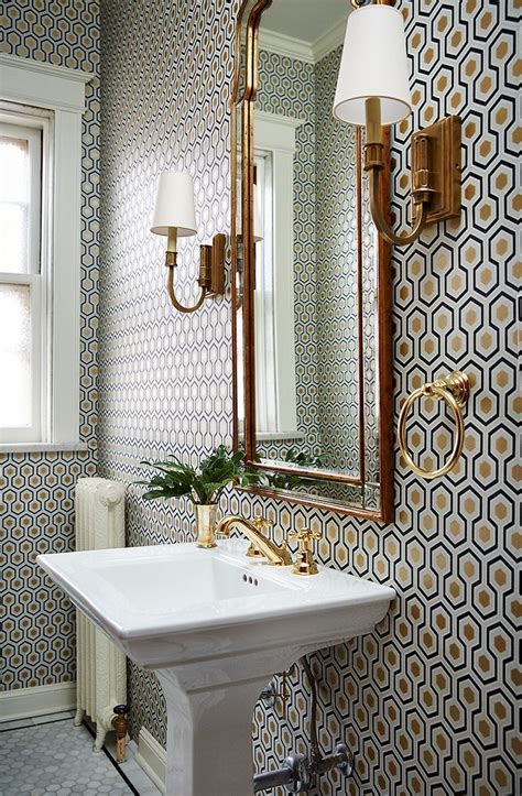 Download hd wallpapers for free on unsplash. small bathroom with a lot of pattern on wall, wallpaper ...