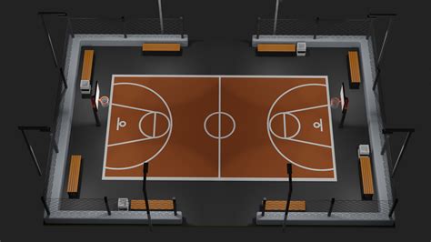 Basketball Court 3d Model Turbosquid 1736423
