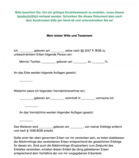 Maybe you would like to learn more about one of these? Einzeltestament - Muster, Vorlage online - Word und PDF
