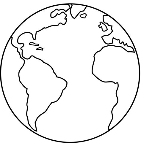 Earth Outline Black And White Clipart Best