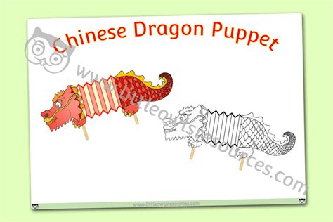 FREE Chinese Dragon Puppet printable Early Years/EY (EYFS) resource