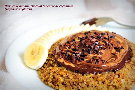 Bowl Cake banane chocolat beurre de cacahuète vegan sans gluten Laura Healthy Vegan