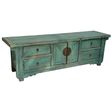 Refresh pickled wood cabinets by doing a deep clean on your existing cabinets. TV cabinet light blue lacquer pickled 158x50x40 | Etnicart