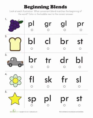 Part of a collection of kindergarten phonics below are six versions of our consonant blends worksheet. Pin on School stuff