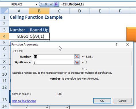 It has the same syntax as the floor function. How to use Excel CEILING function - Excelhub