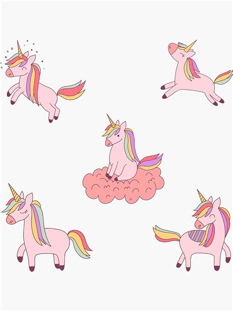 Pink Unicorn Sticker Pack Sticker By Ericardesigns Redbubble