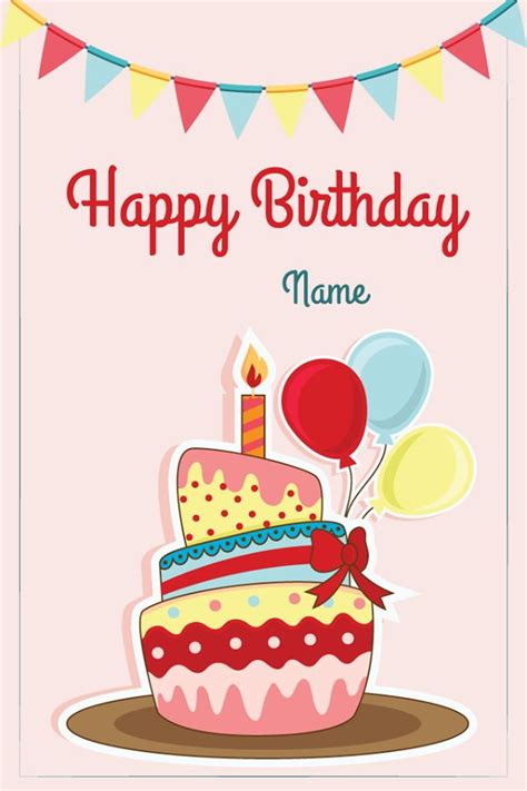 Personalized Happy Birthday Card With The Persons Name And Birth Date