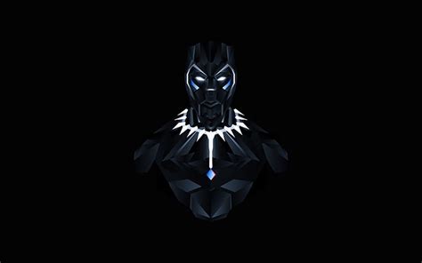 Hd Wallpaper Black Panther Minimal Low Poly Dark Background Hd