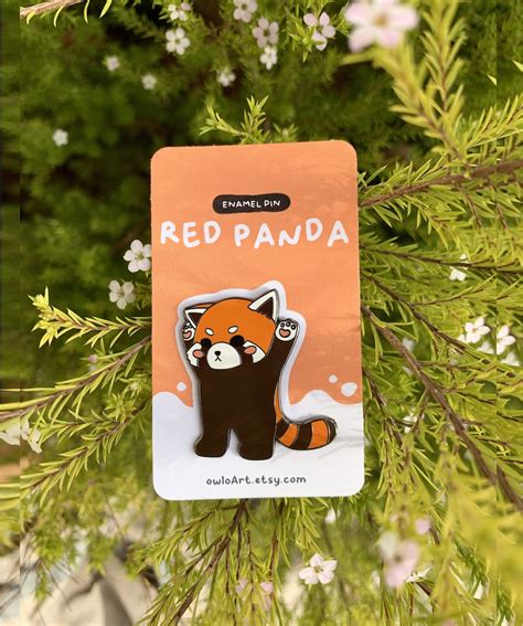 Cute Red Panda Pin Hard Enamel Pin For Jacket Jeans And Tote Bag Etsy