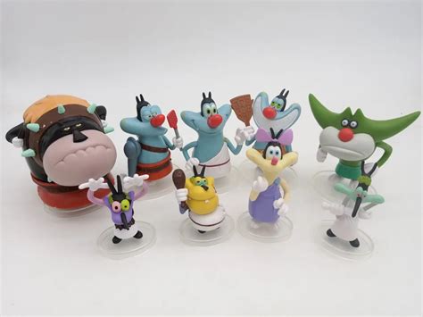Rare Set Of 9 Figure Oggy And The Cockroaches Toy Dolls Oggy Olivia