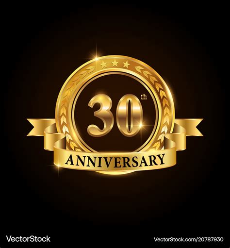 30 Years Anniversary Celebration Logotype Vector Image