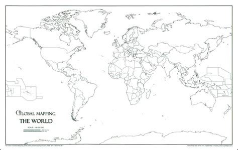 World Global Mapping Bw Outline Map A4 Stanfords