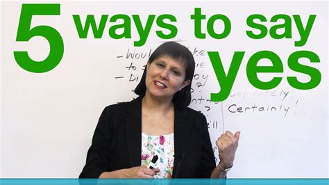 5 Ways To Say Yes In English Youtube