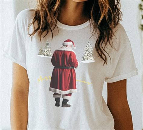 santa peeing merry christmas t shirt bad santa t shirt funny etsy