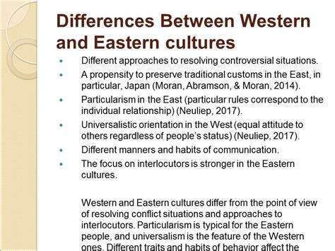 Cultural Differences In Communicationwestern And Eastern Cultures