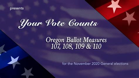 Your Vote Counts Oregon Ballot Measures 107 108 109 110