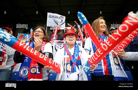 Lyon Women Fans Ahead Of The Uefa Womens Champions League Semi Final