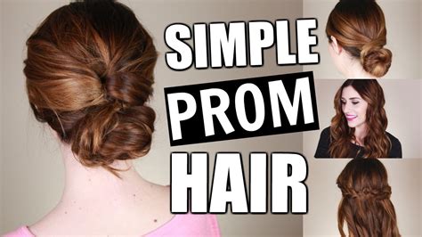 Long hair with french braided bangs. 4 SIMPLE PROM HAIRSTYLES anyone can do! - YouTube