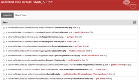 Php Doctrine Undefined Clas Const Json Array Stack Overflow