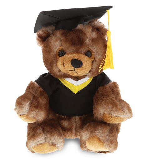 Dollibu Sitting Grizzly Bear Graduation Plush Toy Soft Stuffed Animal