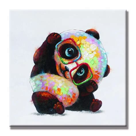 Oil Painting On Canvas 100 Handmade Animal Panda Wall Art For Living