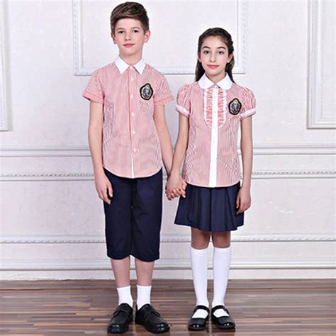 China School Uniform For Primary School Plaid Shirts And Black Pants