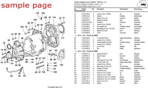 Massey Ferguson Mf133 Mf135 Mf140 Tractor Parts Catalogue Manual