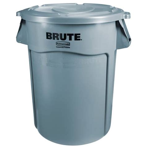 Rubbermaid Brute 32 Gallon Trash Can With Lid Fg863292gray Blains