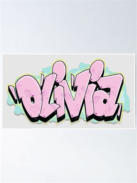 Olivia Graffiti Name Poster For Sale By Namegraffiti Redbubble Graffiti Names Graffiti