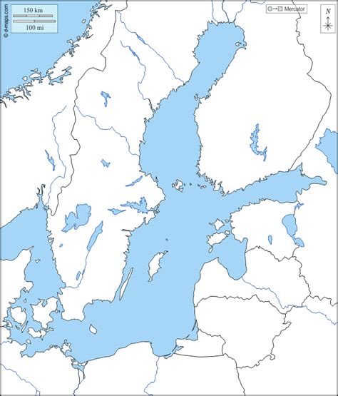 Карта балтийского моря с границами государств