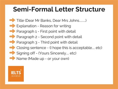How To Write A Semi Formal Letter Ielts Achieve Formal Letter