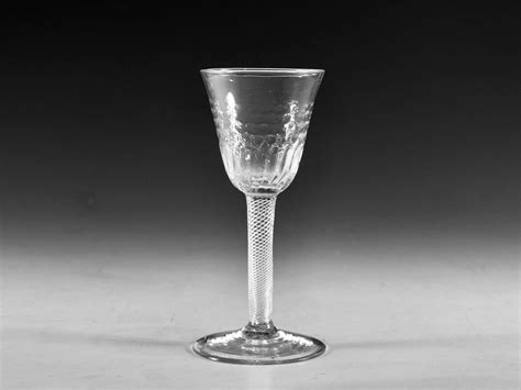 Antique Glass Wine Glass Air Twist Stem English C1755 In Antique Wine Glasses Carafes