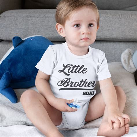 Little Brother Onesie Baby Boy Onesies Personalized Baby Etsy