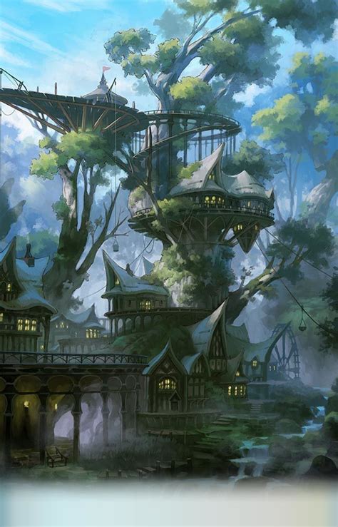 Epic Tree House Fantasy Landscape Fantasy Artwork Fantasy Concept Art
