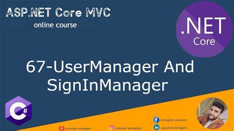 Usermanager And Signinmanager In Asp Net Core Identity Youtube
